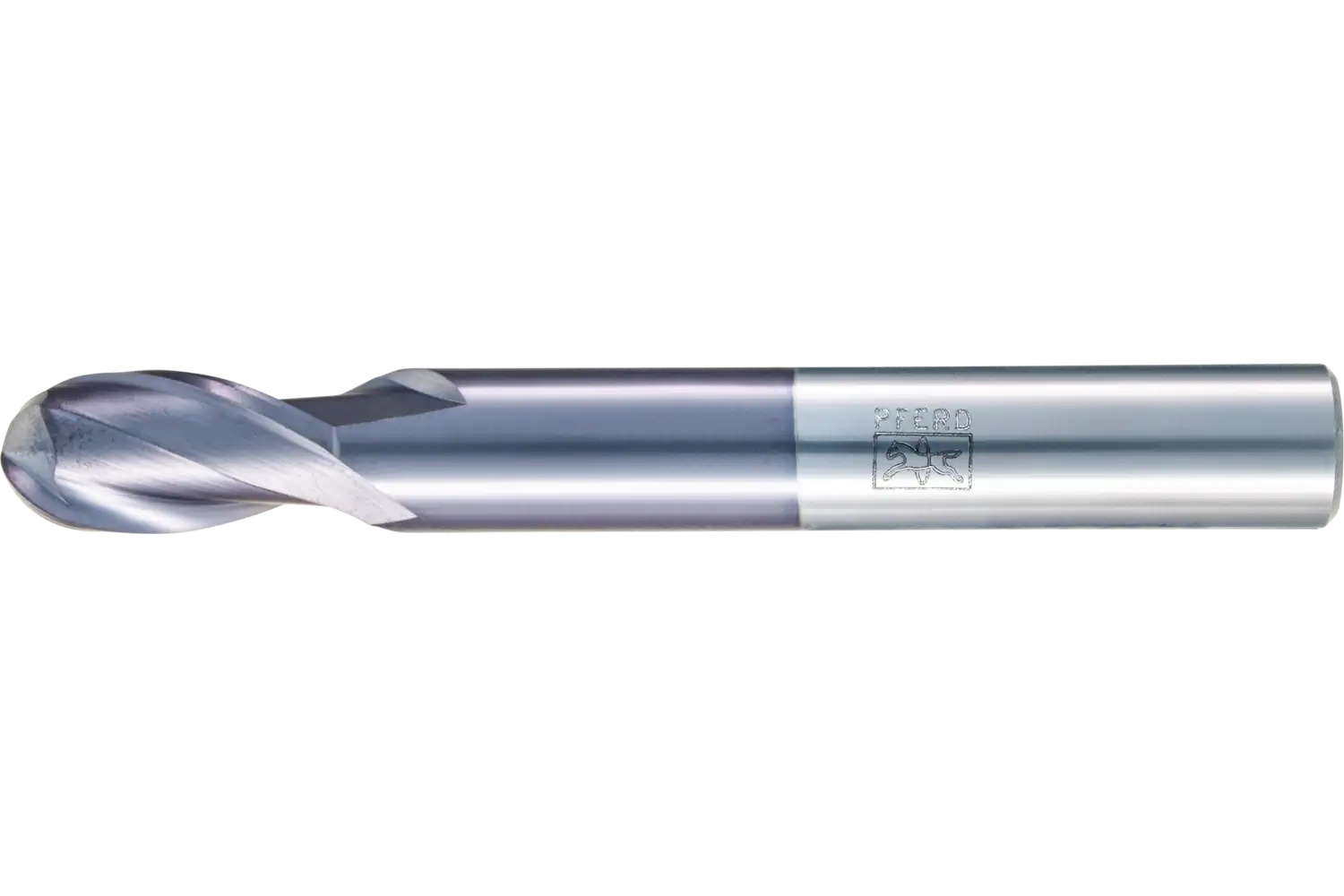 Picture of Pferd Ball Nose End Mill, 2 flutes, 5/8" Dia, 1-1/4" APMX, 5" OAL, cylindrical shank